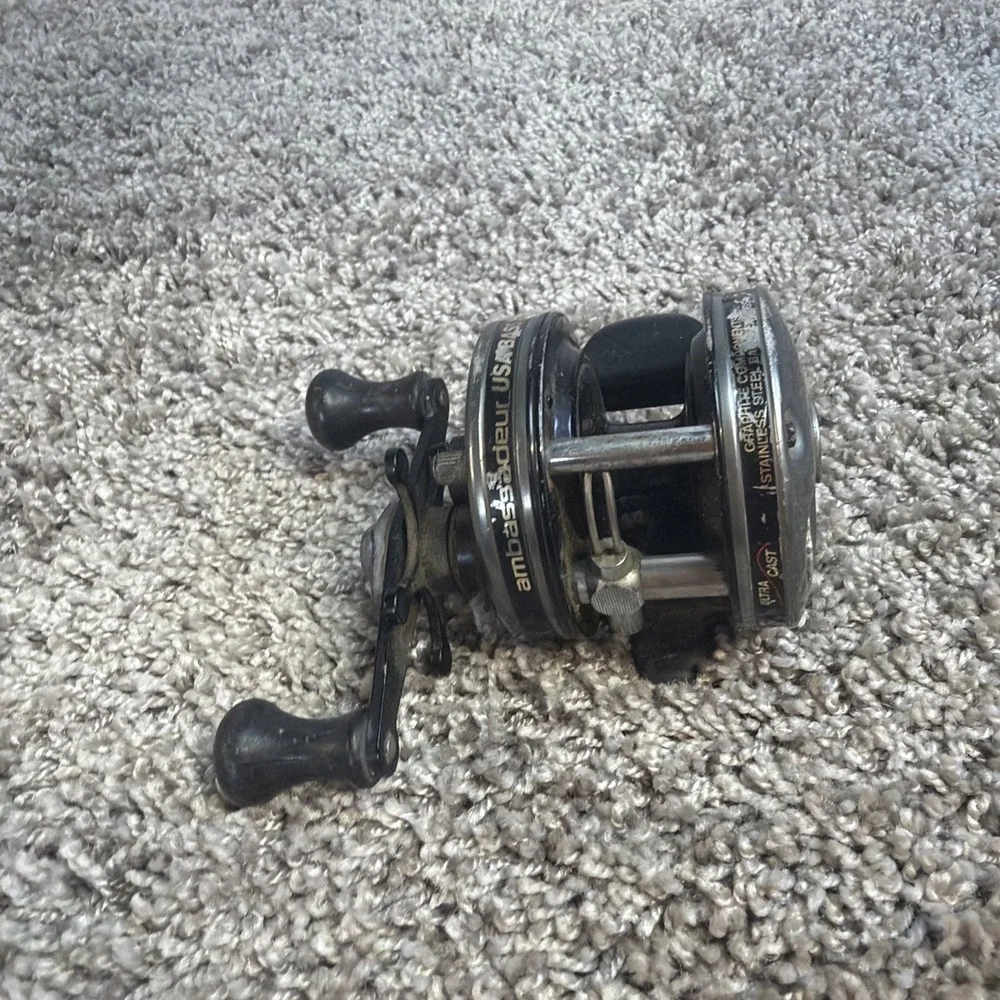 AMBASSADEUR USA BASS 4600C REEL # 03-0003 SWEDEN INSTANT ANTI REVERSE GUNMETAL